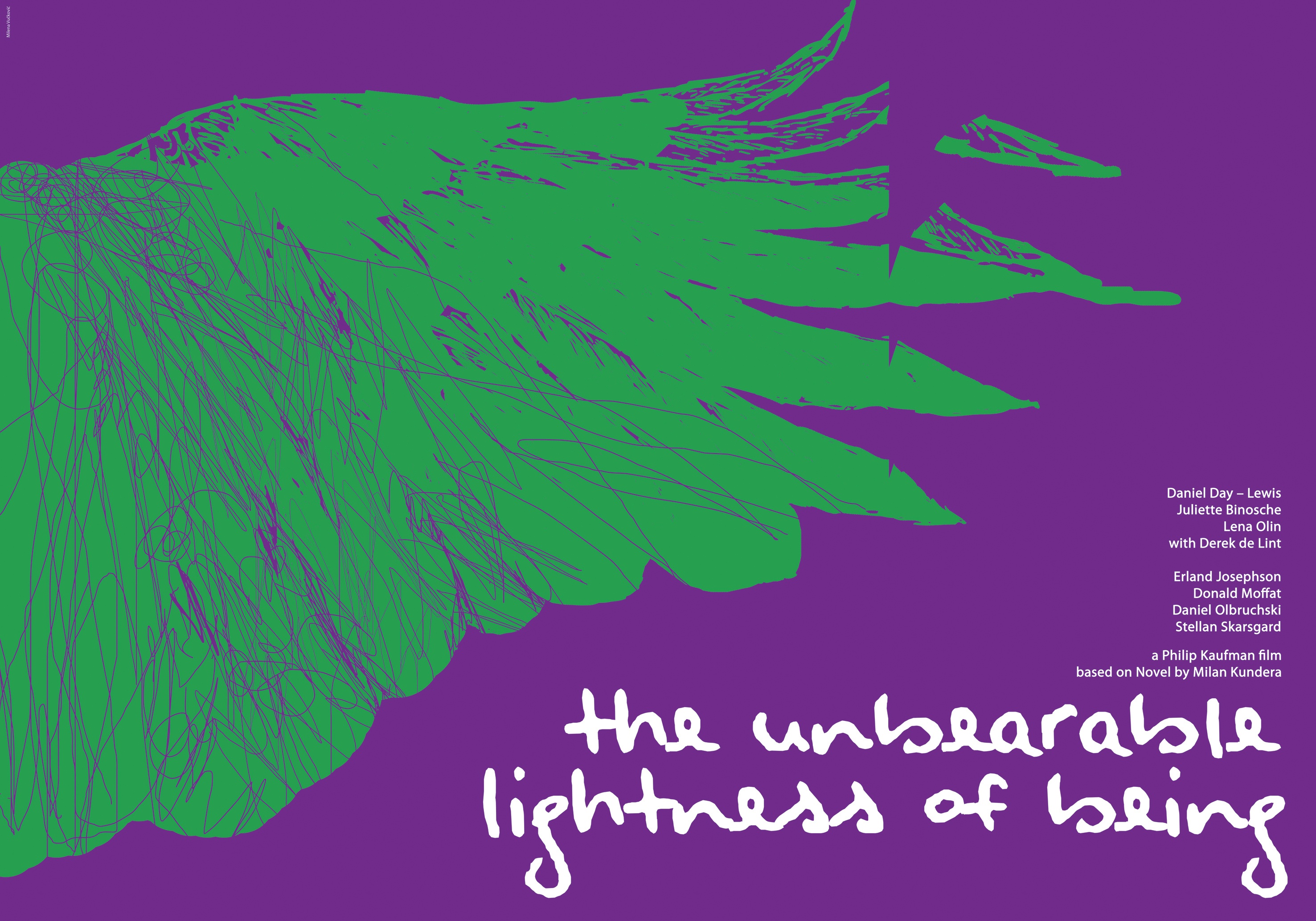 The Unbearable lightness of being, movie poster, poster design, milena v